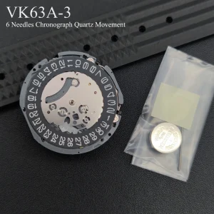 מנגנון קוורץ VK63A מקורי יפן - כרונוגרף שחור