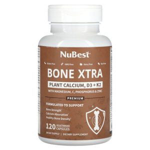 נובסט Bone Xtra - סידן צמחי D3+K2 - 120 כמוסות