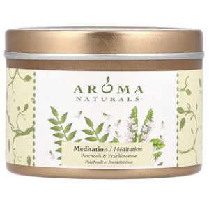 נר סויה בניחוח פצ'ולי ולבונה - Aroma Naturals