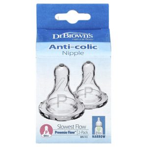 פטמות לתינוק ד,ר בראון- Preemie Flow - 0 חודשים- 2 יח'