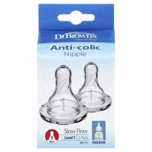 פטמת בקבוק ד,ר בראון- זרימה איטית- 0m+ - 2 יחידות