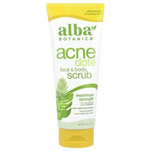 פילינג פנים וגוף Acnedote Alba Botanica - לטיפול בפצעונים