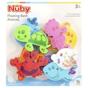 צעצועי אמבטיה צפים Nuby - 16 חלקים לגילאי 3+