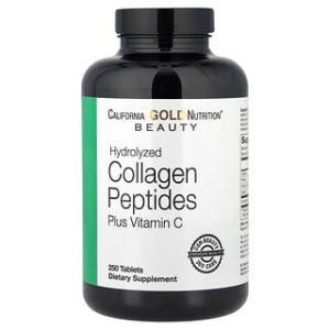 קולגן מפורק + ויטמין C , California Gold Nutrition - 250 טבליות