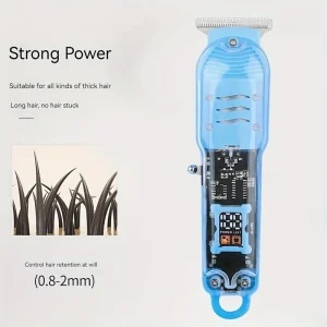 קליפר שיער חשמלי שקוף - גוזם מקצועי נטען USB לגבר