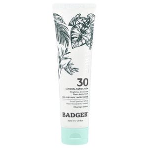 קרם הגנה מינרלי לפנים Badger SPF30 - 50 מ"ל