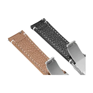 רצועת עור שעון , Genuine Leather 18-24 מ"מ , חום שחור