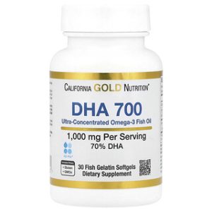 שמן דגים DHA 700 מבית California Gold Nutrition - 30 כמוסות