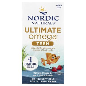 שמן דגים לנוער - Nordic Naturals Ultimate Omega - תות 60 כמוסות