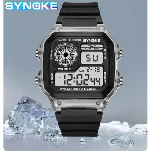 שעון דיגיטלי SYNOKE לגברים- ספורט עמיד למים עם תאורה