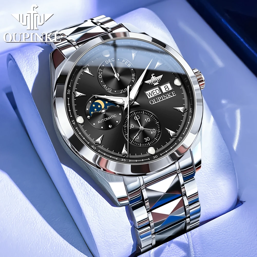 שעון יד לגבר OUPINKE - יוקרה אוטומטי עמיד למים