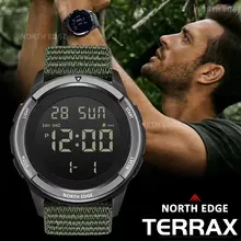 שעון יד צבאי דיגיטלי NORTH EDGE TERRAX - עמיד למים