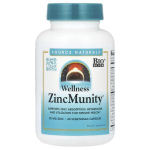 תוסף אבץ ZincMunity - Source Naturals - 60 כמוסות