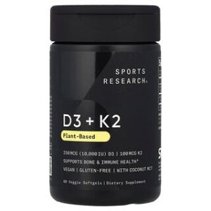 תוסף ויטמין D3+K2 טבעוני , Sports Research