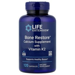 תוסף סידן Bone Restore - Life Extension - 120 כמוסות