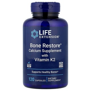 תוסף סידן Bone Restore - Life Extension - 120 כמוסות