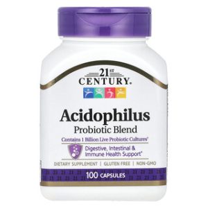 21st Century Acidophilus - פרוביוטיקה 100 כמוסות - בריאות