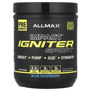 ALLMAX Impact Igniter Sport - תוסף אימון בטעם פטל כחול