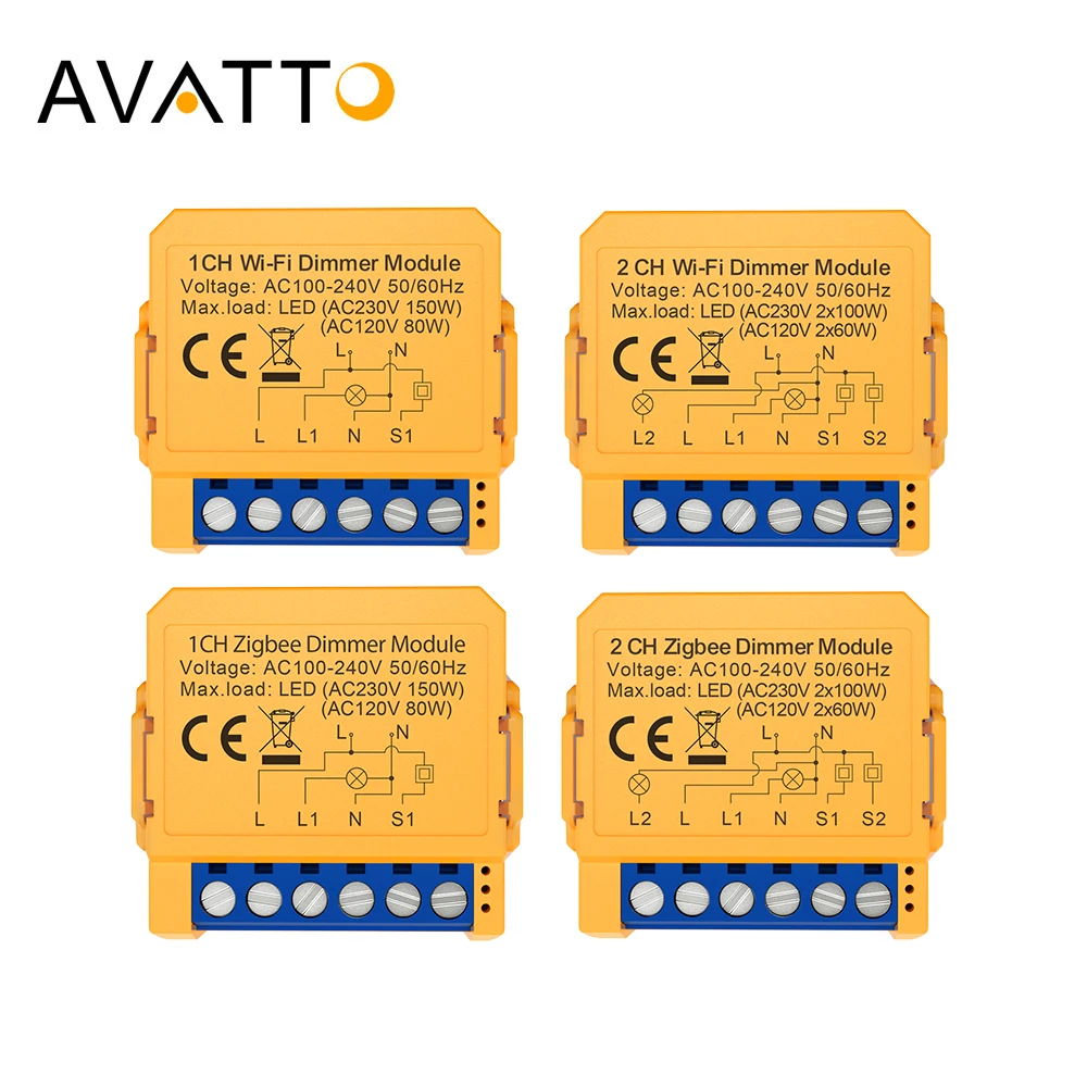AVATTO - מודול דימר חכם Tuya WiFi,ZigBee - שליטה מרחוק