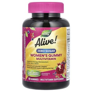 Alive! ויטמינים לנשים גומי - ללא סוכר - תות - 50 יחידות