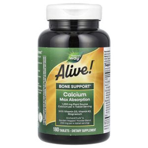 Alive! סידן מקס ספיגה - 180 טבליות - Nature's Way
