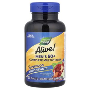 Alive!® Mens 50+ מולטי ויטמין לגברים - 130 טבליות
