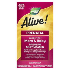 Alive!® פרנטל- ויטמין לנשים בהריון- 60 כמוסות
