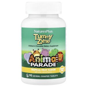 Animal Parade Tummy Zyme בטעם פירות טרופי- 90 טבליות