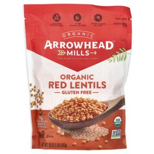 Arrowhead Mills עדשים אדומות אורגניות - 453 גרם