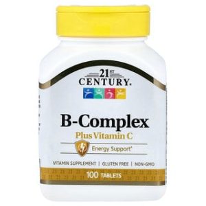 B-Complex plus Vitamin C 100 טבליות - 21st Century