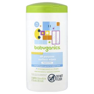 Babyganics מגבונים לניקוי משטחים - 75 יח' ללא ריח