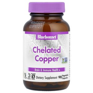Bluebonnet Copper Chelated 3 מ"ג - 90 כמוסות צמחיות