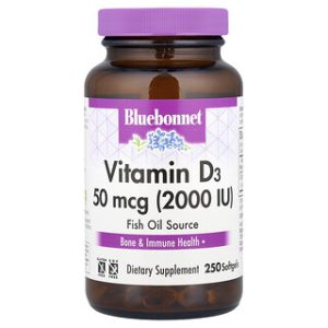 Bluebonnet ויטמין D3 2000 יחב"ל - 250 כמוסות רכות