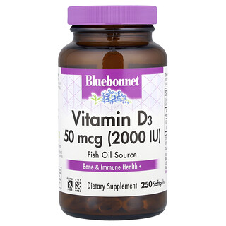 Bluebonnet ויטמין D3 2000 יחב"ל - 250 כמוסות רכות