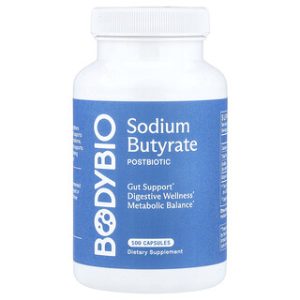 BodyBio Sodium Butyrate - כמוסות תומכות בריאות המעי 100 יח'