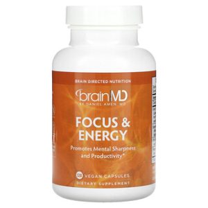 BrainMD - Focus & Energy - 120 כמוסות טבעוניות