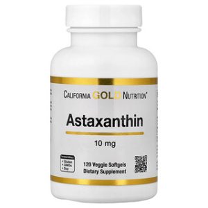 California Gold Astaxanthin 10 מ"ג - 120 כמוסות רכות צמחיות