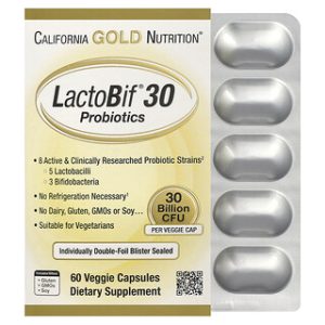 California Gold LactoBif 30, פרוביוטיקה 30 מיליארד CFU - 60 כמוסות