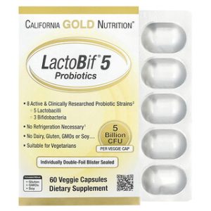 California Gold Nutrition לקטובייף 5 פרוביוטיקה 60 כמוסות