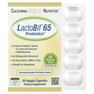 California Gold Nutrition - לקטוביף 65 פרוביוטיקה - 30 כמוסות