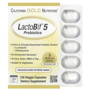 California Gold Nutrition - פרוביוטיקה LactoBif 120 כמוסות