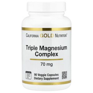 California Gold Nutrition - קומפלקס מגנזיום משולש - 90 כמוסות