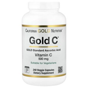 California Gold Vitamin C 500 מ"ג , 240 כמוסות - בריאות