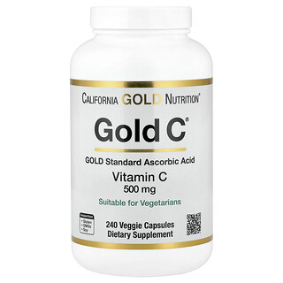 California Gold Vitamin C 500 מ"ג , 240 כמוסות - בריאות