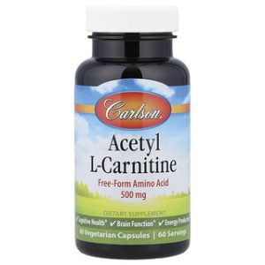 Carlson Acetyl L-Carnitine 500 מ"ג - 60 כמוסות צמחוניות