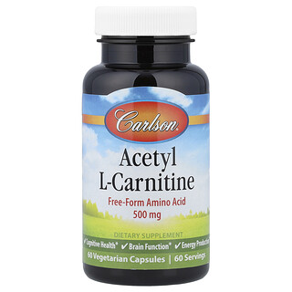 Carlson Acetyl L-Carnitine 500 מ"ג - 60 כמוסות צמחוניות