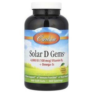 Carlson Vitamin D3 + Omega-3 , ג'ל רך טעם לימון