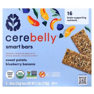 Cerebelly Smart Bars אורגני - בטטה אוכמניות בננה - 5 יח'