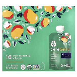 Cerebelly, מחית בייבי אורגנית שעועית לבנה דלעת תפוח