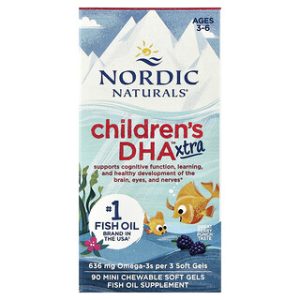 Childrens DHA Xtra 3-6 , בטעם ברי מעולה - 90 כמוסות